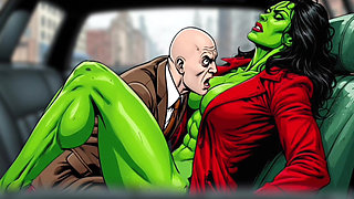 Horny Muscular MILF Dominatrix Fucks in the Car