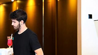 I HIT ON MY FRENCH WAITER AND FUCKED WITH HIM DURING ROOM