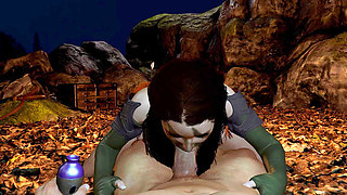 Werewolf Girl Is Riding Cock on Top - Skyrim Hentai Parody