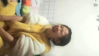 Cute amateur Asian web cam girl teases her great body