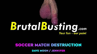 Soccer Match Testicular Destruction! She Almost Burst His Left Testicle! - Dave Moon - Jennifer - Bbusting (ballbusting)