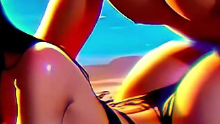 (4K) AI 3D Animated Porn – Goth Latina Baddie Worships Big White Cock (Interracial ASMR) - AI Visuals X