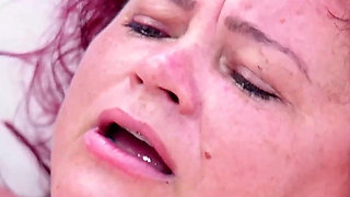 Fat Belly Granny Squirts While Getting Ass Fucked