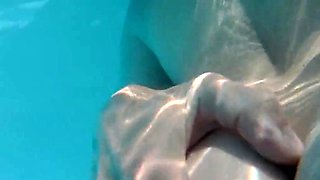 Skinny Dipping and Teasing in the Garden Pool - Amateur Teen