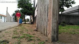 Brazilian Wife Flashes Hairy Pussy Outdoor - No Panties On Street