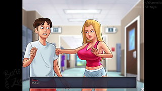 I accidentally hit on Big tits blonde cheerleader in the college shower  - Summertime Saga - Roxy 1