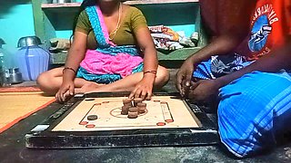 Village Bigg boobs aunty Bigg boobs aunty Carrom board is playing with man