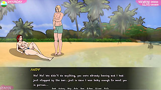 Lust Town - Lt - Gameplay - Roleplay - Nudity in Beach - Saggy Breast Topless with Big Nipples - Teasing Stranger in the Beach