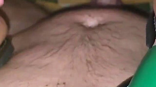 Stepmom in Bright Flip-flops in Bed with Her Stepson