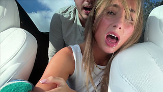 Lilly Phillips Couldn't Wait: Car Blowjob and a Quick Creampie