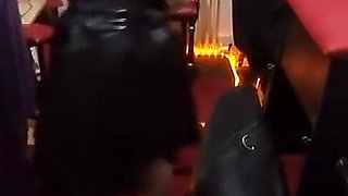 Hot Wax Dripping on Bound Submissive's Ass Cheeks