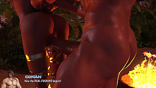 Conan Fucks Harmonia in Her Royal Chambers - Tit-squeezing to Deep Anal & Pussy Pounding