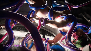 Judy Alvarez Trapped by a Terrifying Space Tenta (3D Animation)