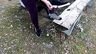 Using Her Tits and Vagina While Picnic