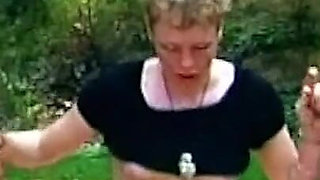 Mature Blonde Stretched Wide in Outdoor Anal Fisting Frenzy