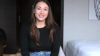 Cute curly brunette solo webcam masturbation