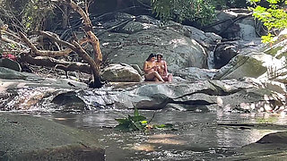 2 Latina Swallow 2 Cocks of Strangers in the Middle of the Forest
