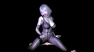 3D Short Hair Slut Asian Whore Wearing Sexy Lingerie Got Fucked so Hard