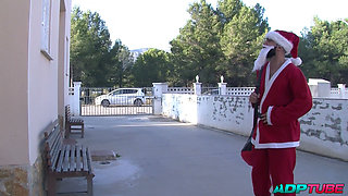 Santa Claus Fucks Beautiful Brunette Spanish