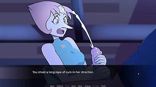 Pearl Jerks Just Shady to Huge Cumshot in Hentai Gem Blast 4