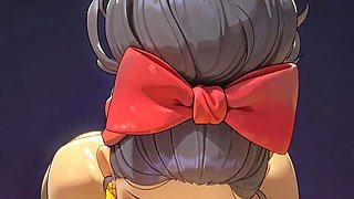 Busty anime cutie stuffed with cock and sprayed with cum