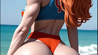 Huge Ass Bounce on Beach, Ai Animation