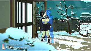 Hentai Game - Massive Tits Babe Rough Sex in Cold Weather