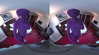 Nora Fox Purple Zentai Encasement Creampie