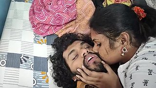 Hot Indian Step Sister Lip Lock in Bedroom - Romantic Kissing Close-Up