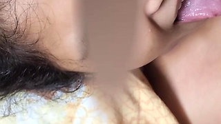 Beautiful girl swallowed a huge cum