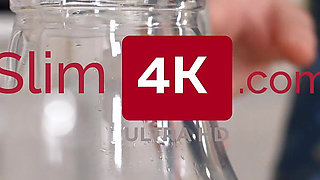 Rebecca Nikson - 4K - Babe with Blue Hair Fucks in the Kitchen