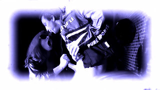 Tattooed Muscle Stud Pounds Blonde and Horny Brunette in Deepthroat-anal Threesome