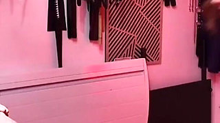 Inanna Justice & Madam M Create Red Canvas Art on Masked Sub with Whips and Paddles - Double Domme Punishment Part 4
