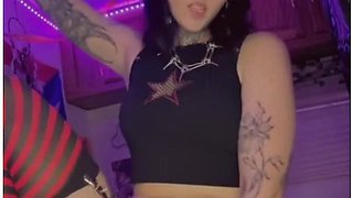 Horny Goth Cowgirl Takes 10 Inch Dildo