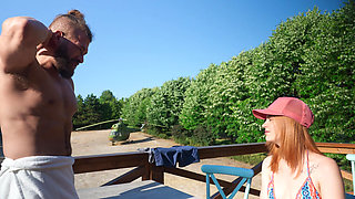 Outdoor sex with hot redhead Mia Stone