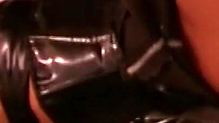 Mature Brunette Stretched Wide by Gloved Fist in Garage