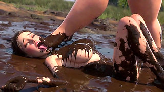 Dirty Mud Foot Face Domination - Women Degraded