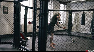 Yasmina Khan's Wild Gym Threesome Explodes with Interracial Heat