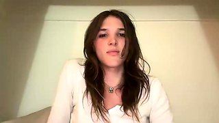 Cute curly brunette solo webcam masturbation