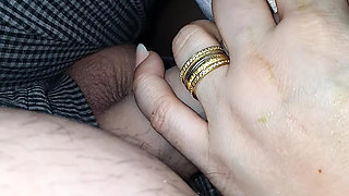 Step mom handjob stepson 9 inch beautiful cock and thin