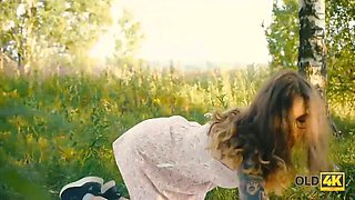 Old4k. summer weather motivates girl to have outdoor porn