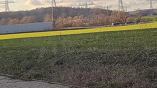 German Blonde Hitchhiker Pick up and Get Risky POV Outdoor Fuck in Car