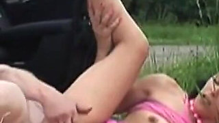 Hot Outdoor Fuck for a Dirty Pig and His Slutty Secretary