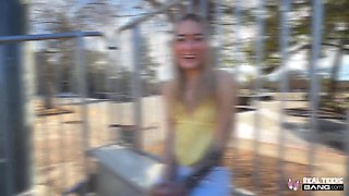 Thea Summers gets turned on by a thick boner in public very easily