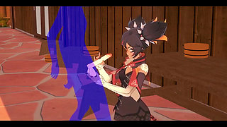 Genshin Impact Hentai - Xinyan Handjob and Blowjob - Japanese Asian Manga Anime Film Game Porn