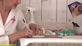Hairy 82 years old nurse rough fucked