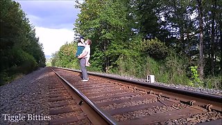 Brunette slut with perfect big boobs is alone