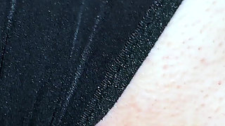 Shiny Pantyhose with Hole Tease - Sloppy Blowjob Footjob & Cumshot on Legs
