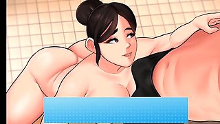 Chilling with two hot MILFs and my stepsister while doing house chores