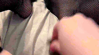 Quick Cum with BBC Dildo and Stockings